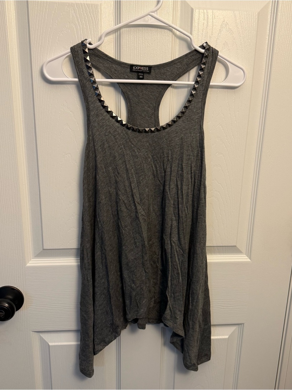Express Studded Racerback Tank Top Gray XS Y2K